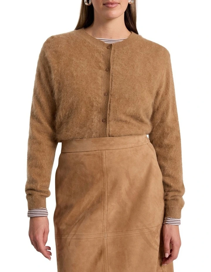 Lux Cashmere Cardigan in Caramel image 1