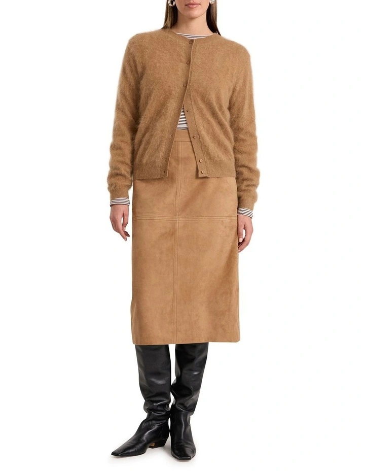 Lux Cashmere Cardigan in Caramel image 2