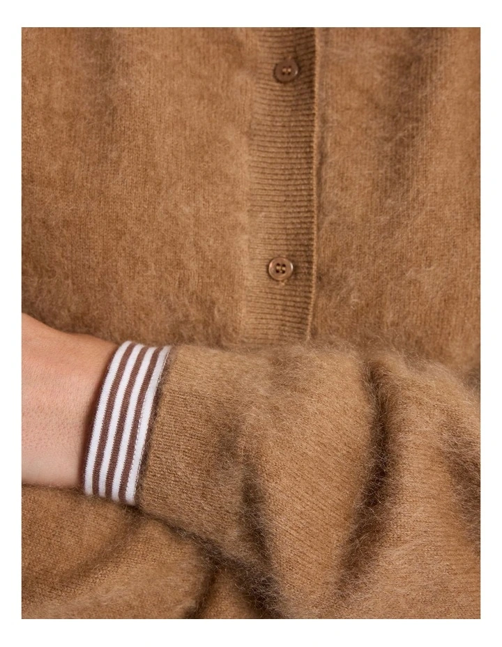 Lux Cashmere Cardigan in Caramel image 3