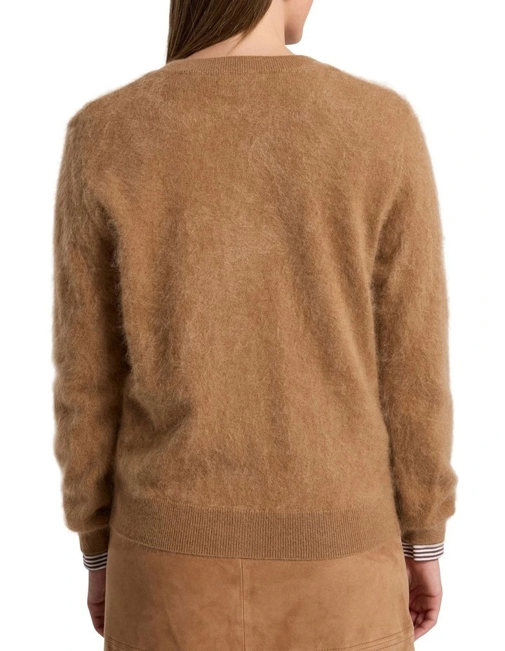 Lux Cashmere Cardigan in Caramel image 4