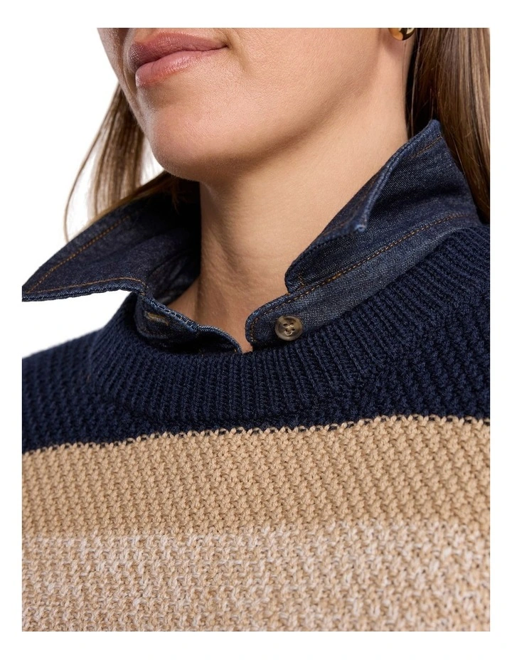 Delilah Merino Blend Knit in Navy Stripe image 3