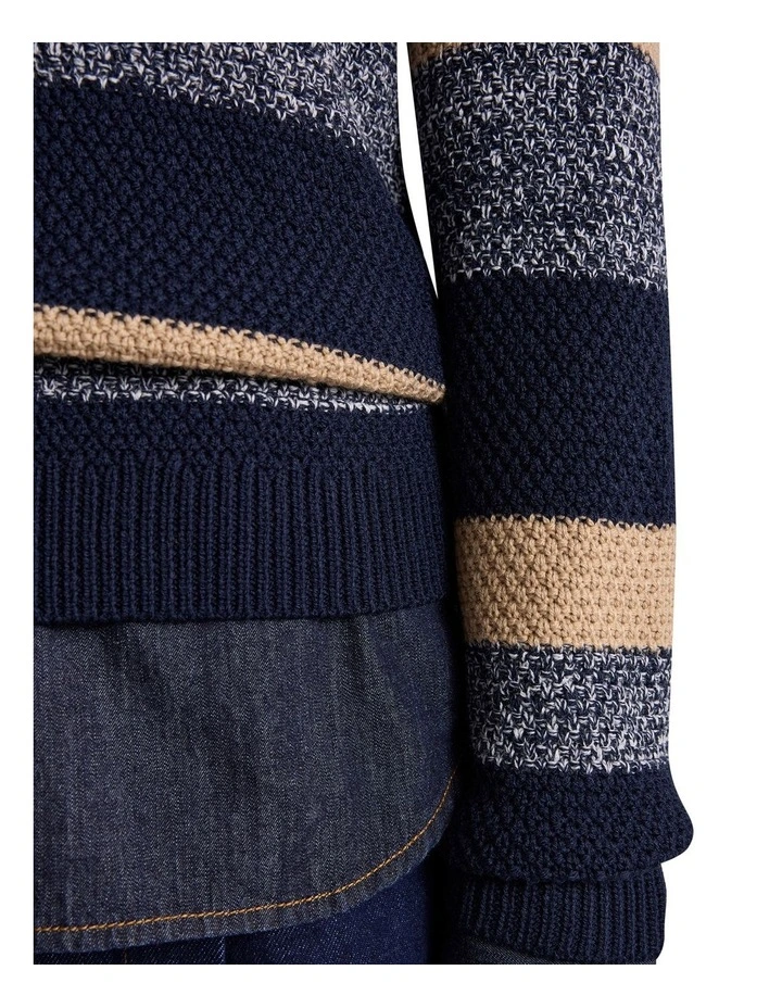 Delilah Merino Blend Knit in Navy Stripe image 4