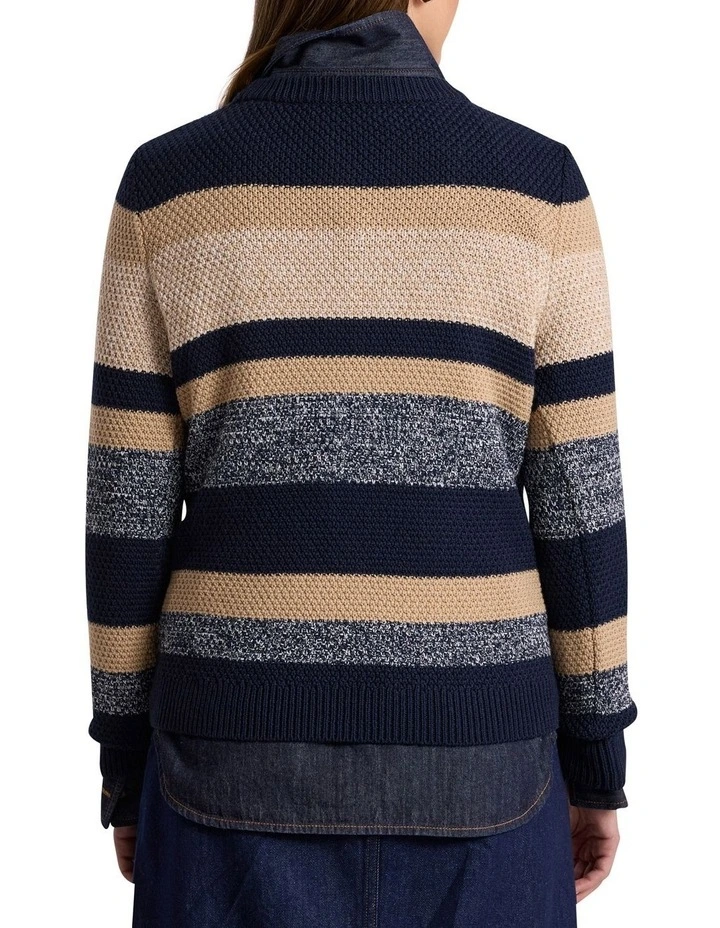 Delilah Merino Blend Knit in Navy Stripe image 5