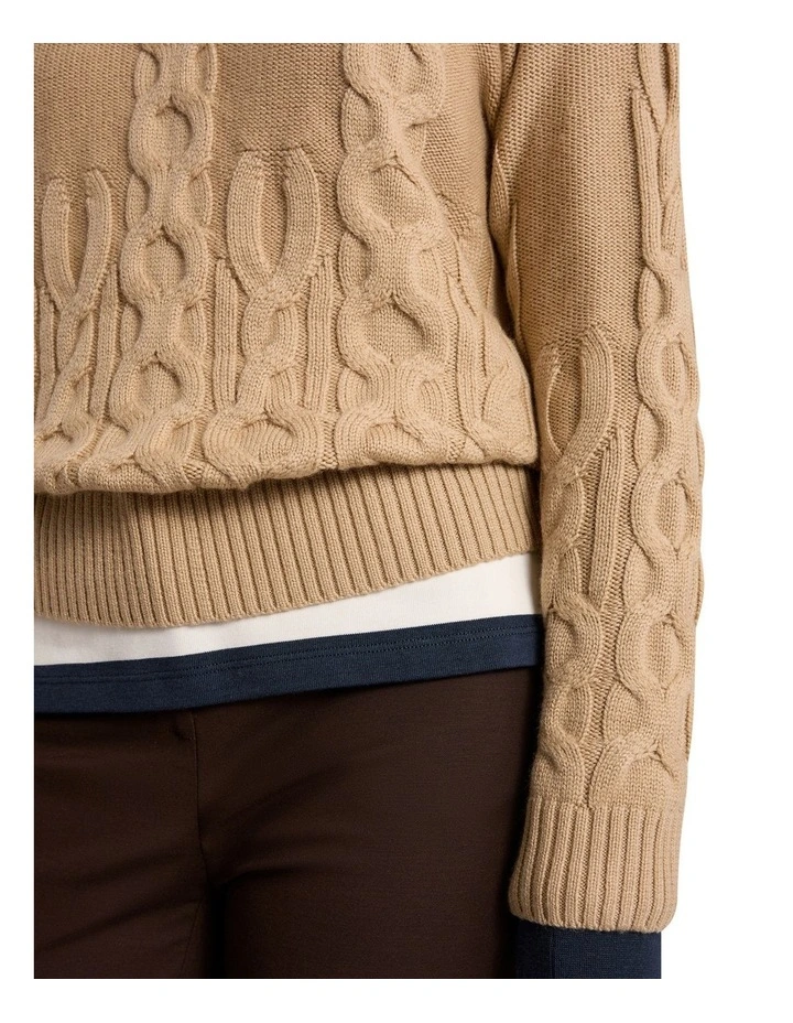 Gianna Cable Knit in Camel image 3