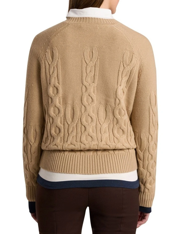 Gianna Cable Knit in Camel image 4