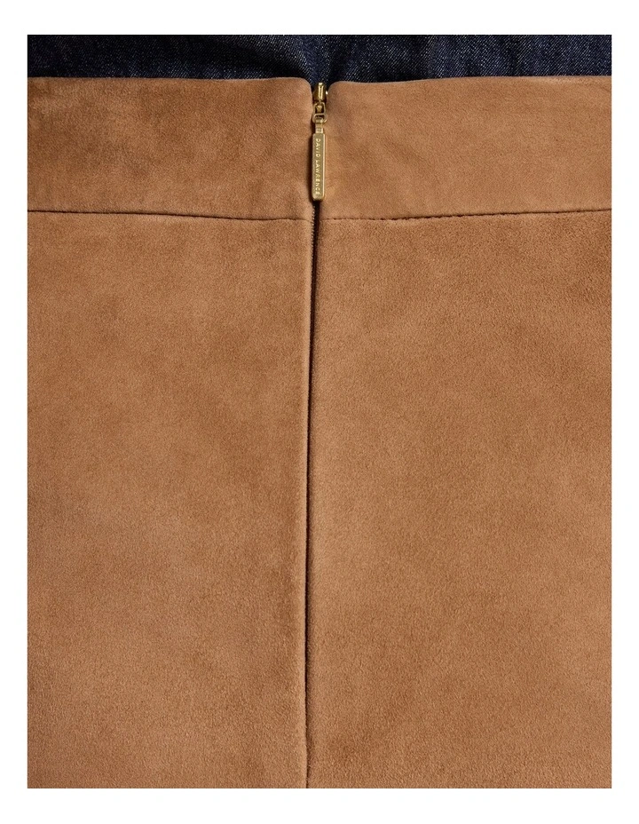 Tanzie Suede Pencil Skirt in Caramel image 4