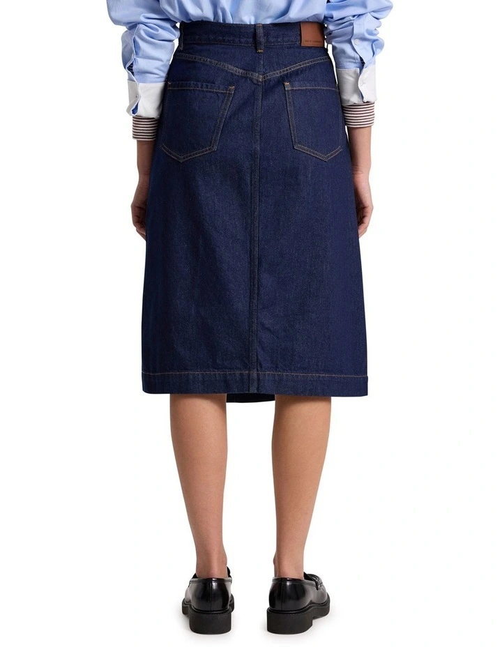 Camilla Denim Wrap Skirt in Indigo image 4