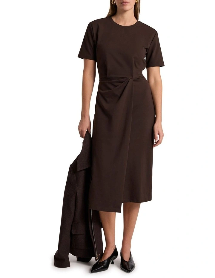 Rhian Jersey Dress in Coffee image 1