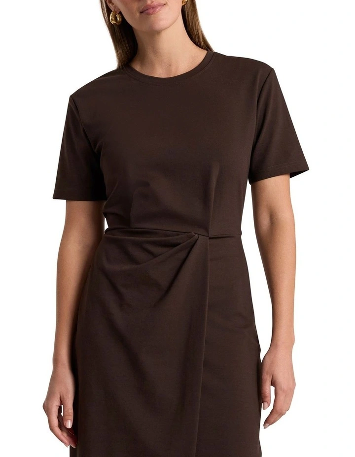 Rhian Jersey Dress in Coffee image 2