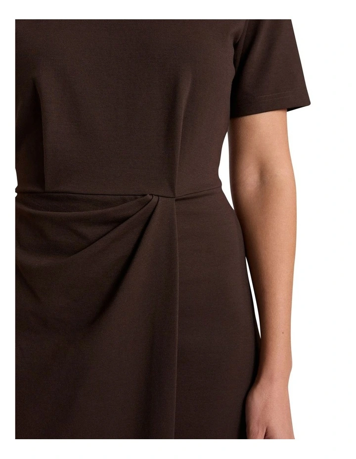 Rhian Jersey Dress in Coffee image 3