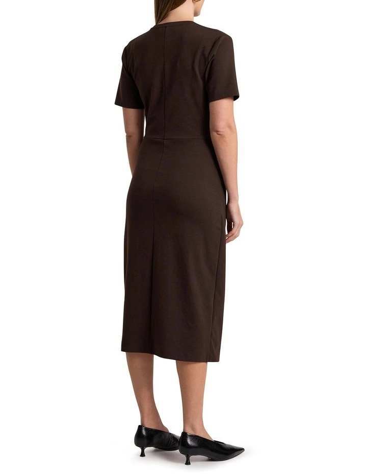 Rhian Jersey Dress in Coffee image 5