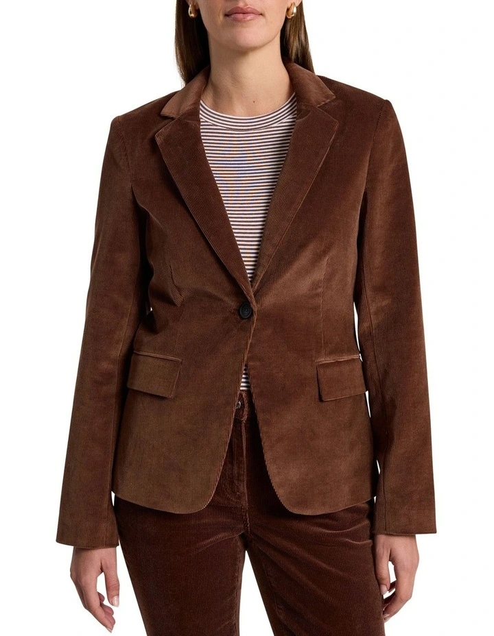 Iiona Corduroy Blazer in Nutmeg image 1