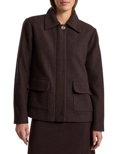 Seren Felted Wool Jacket in Coffee