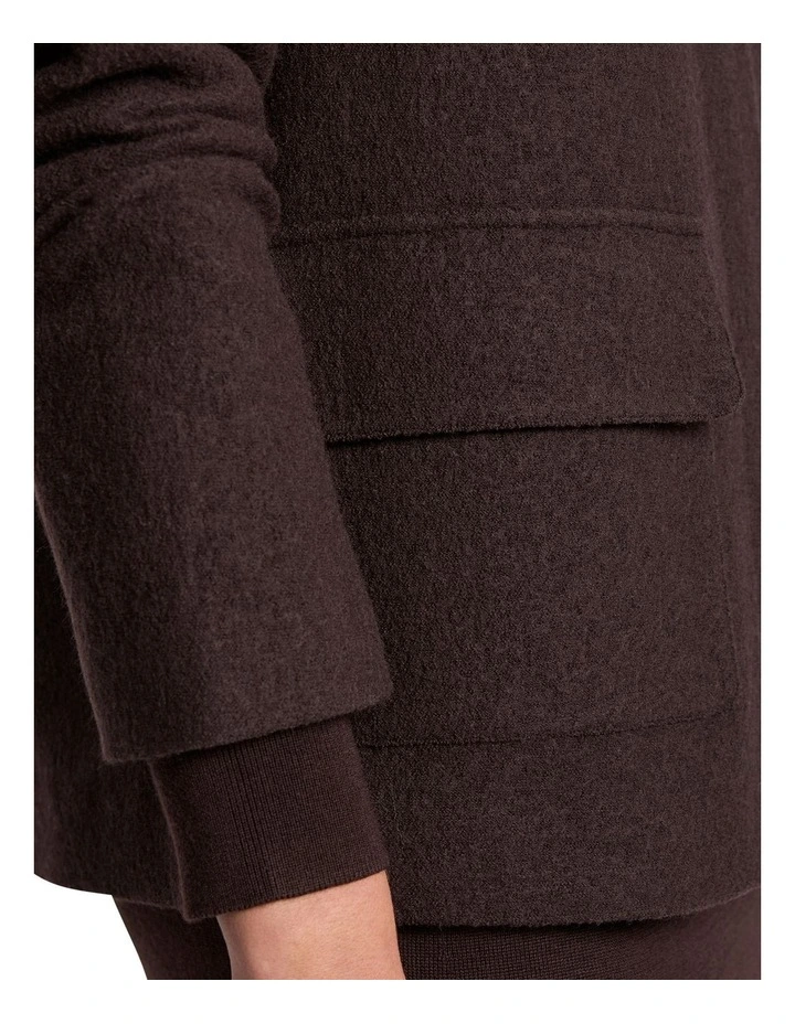 Seren Felted Wool Jacket in Coffee image 4