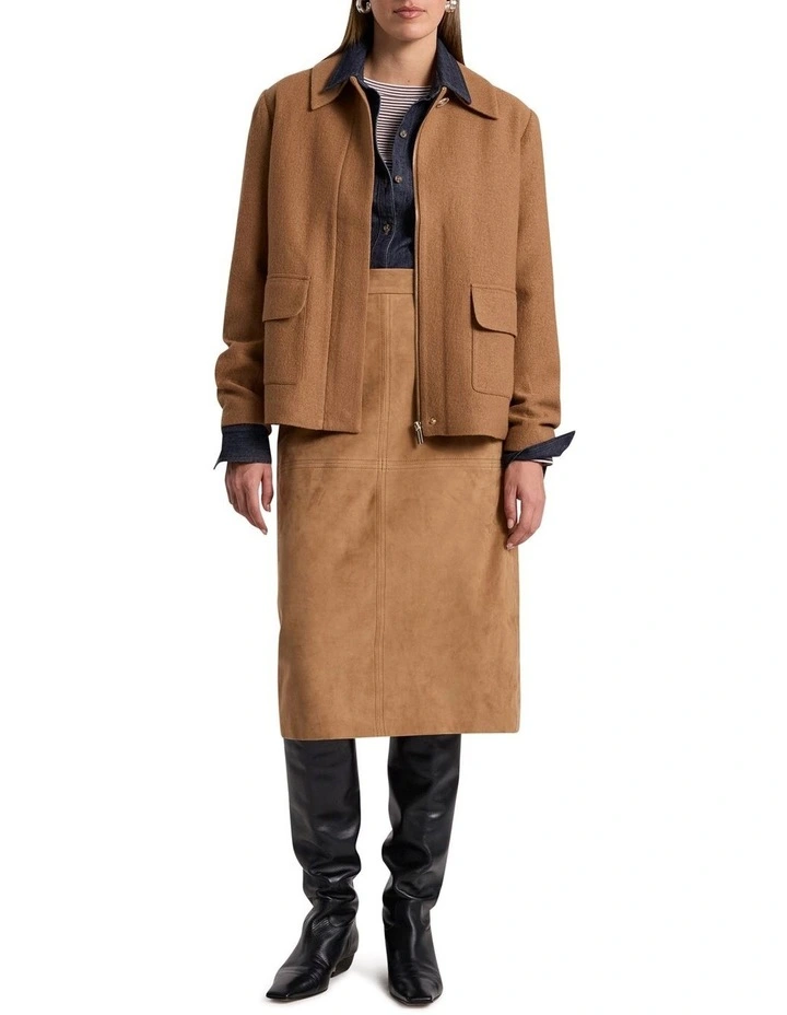 Seren Felted Wool Jacket in Caramel image 2