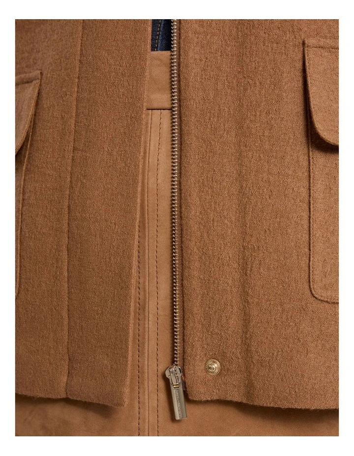 Seren Felted Wool Jacket in Caramel image 3