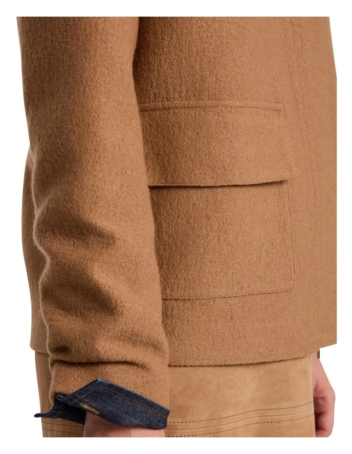 Seren Felted Wool Jacket in Caramel image 4