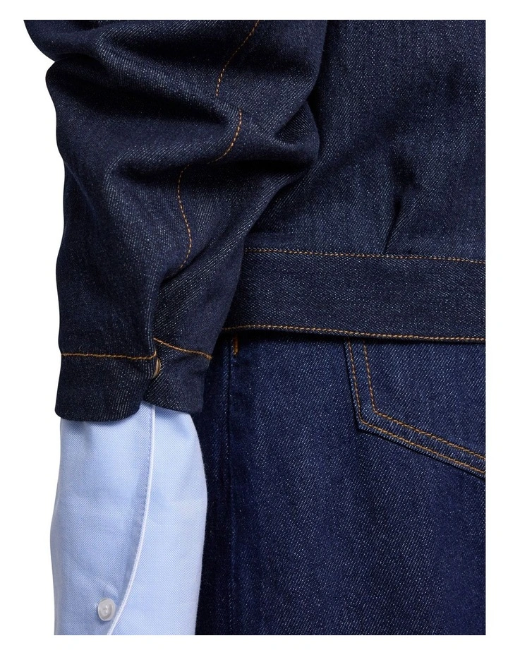 Shay Crop Denim Jacket in Indigo image 4