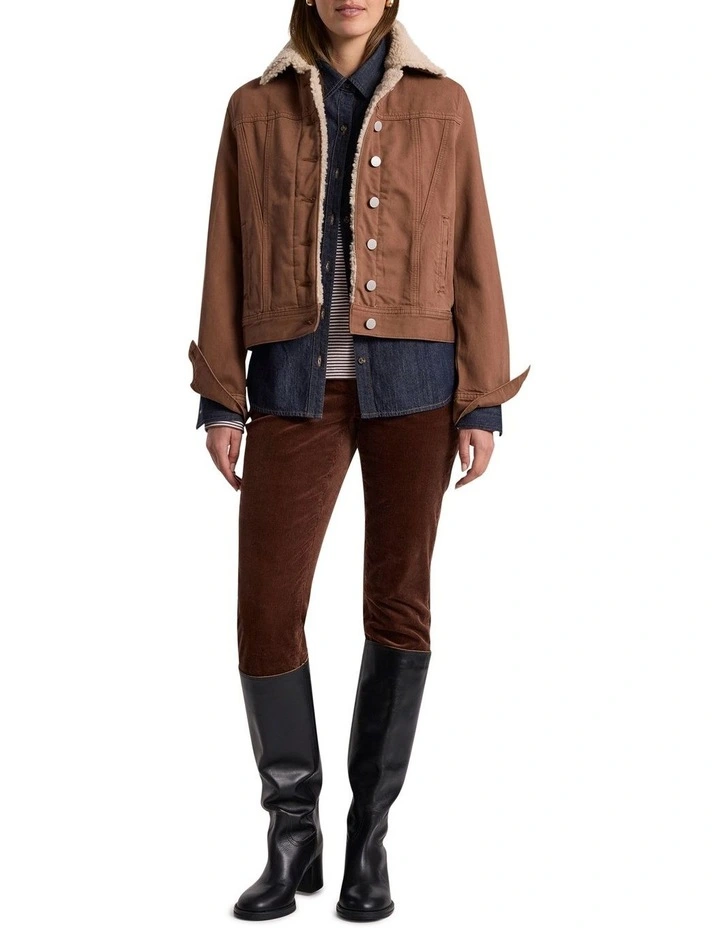 Layla Sherpa Jacket in Nutmeg image 2