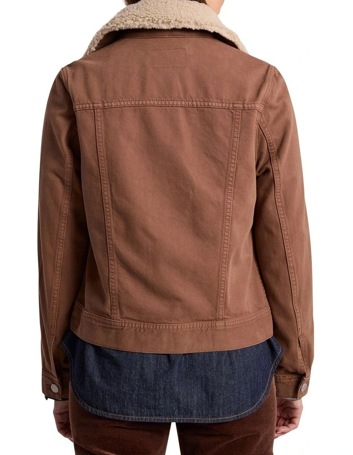 Layla Sherpa Jacket in Nutmeg image 5