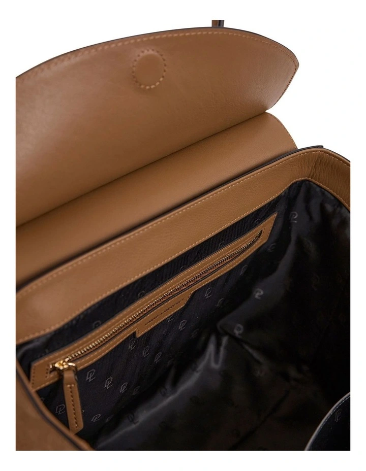 Velda Suede Leather Tote Bag in Caramel image 3