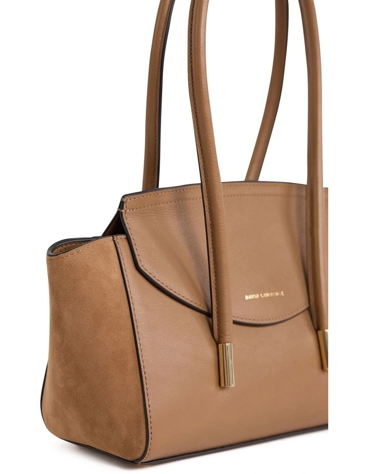 Velda Suede Shoulder Bag in Caramel image 2
