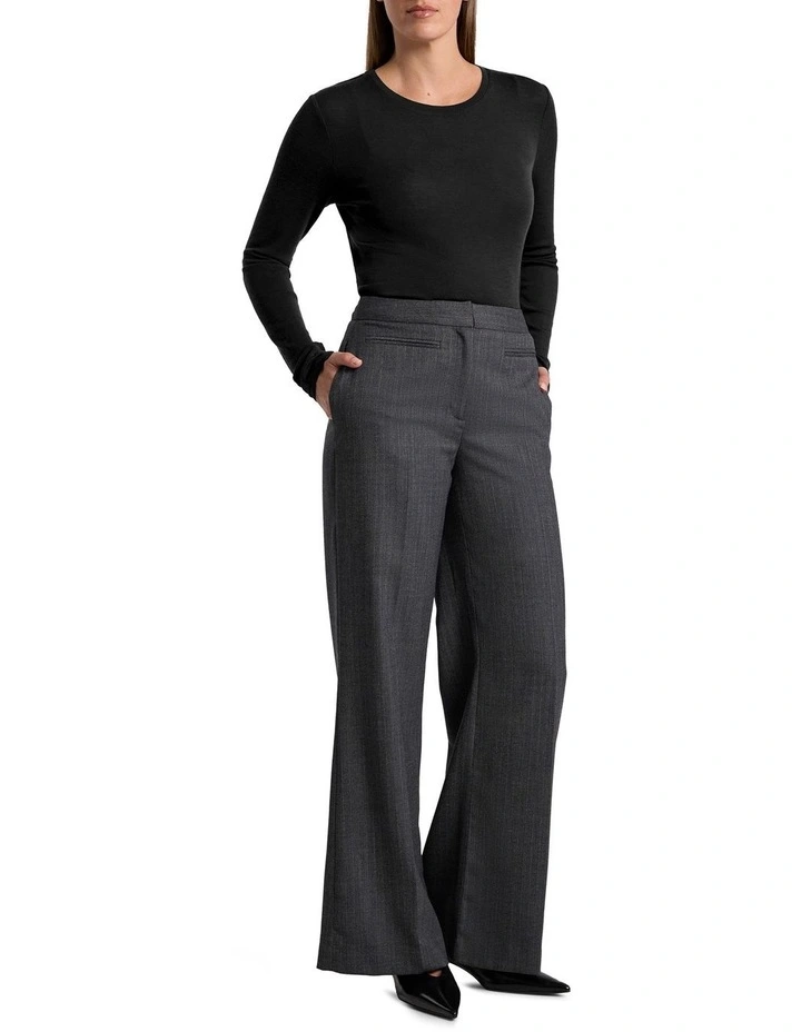 Lorelai Long Sleeve Babywool Top in Black image 2