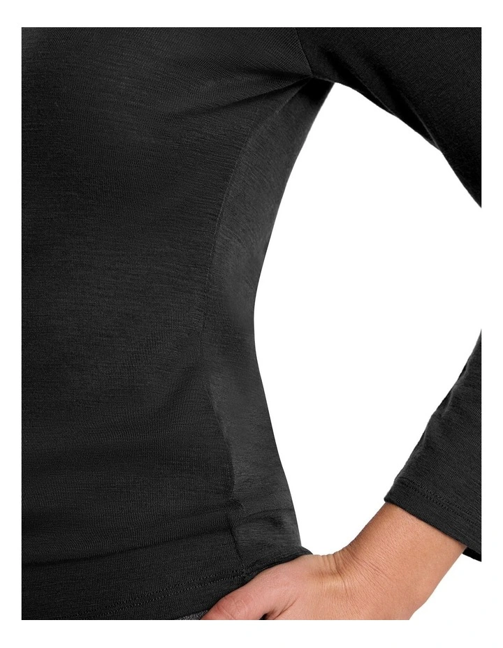 Lorelai Long Sleeve Babywool Top in Black image 3
