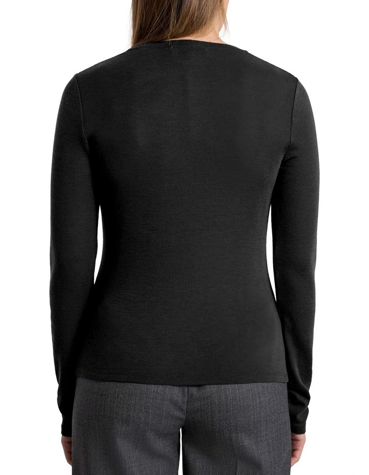 Lorelai Long Sleeve Babywool Top in Black image 4