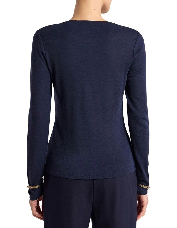 Lorelai Long Sleeves Babywool Top in Midnight image 4