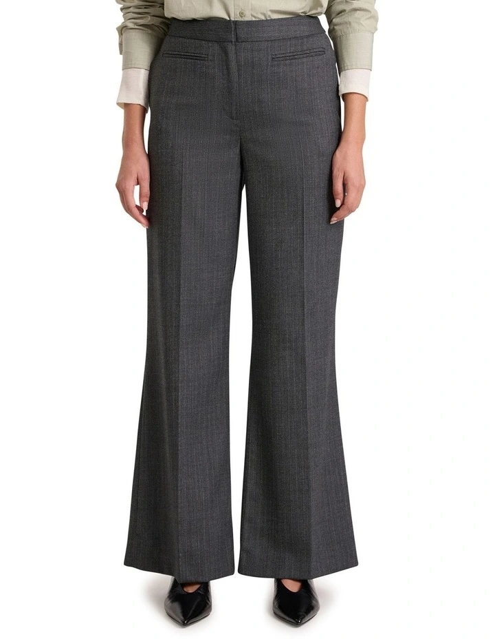 Domini Pinstripe Wide Leg Pant in Charcoal Stripe image 2