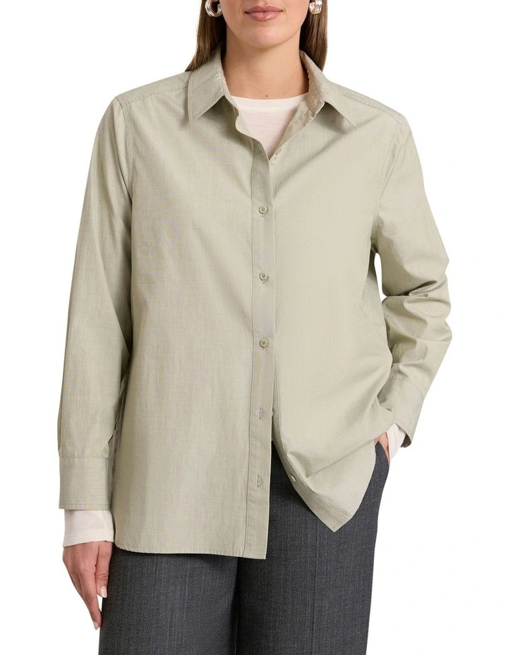 Carlyle Cotton Shirt in Mojito Green image 1