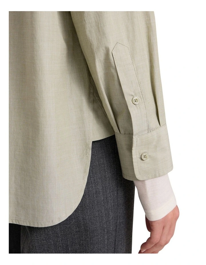 Carlyle Cotton Shirt in Mojito Green image 4