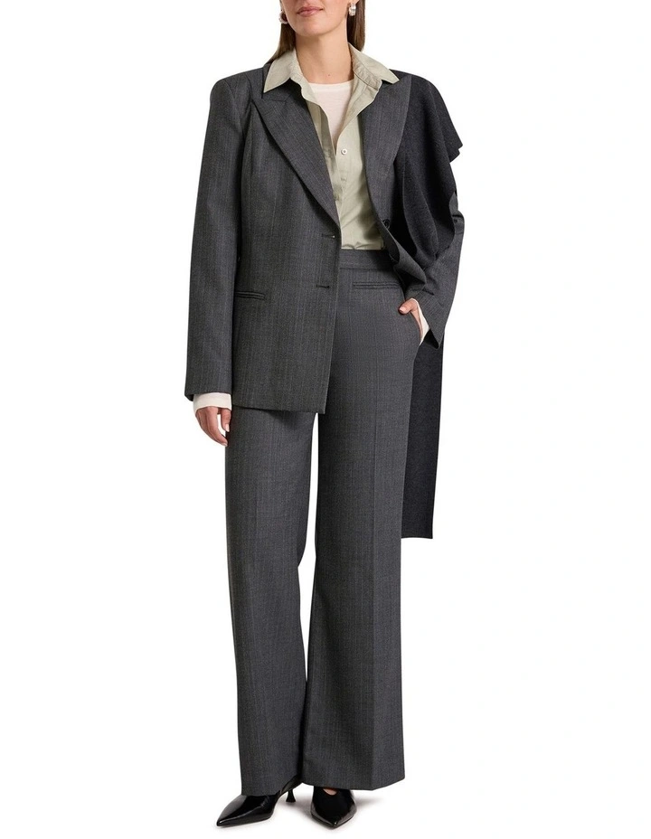Domini Pinstripe Blazer in Charcoal Stripe image 2