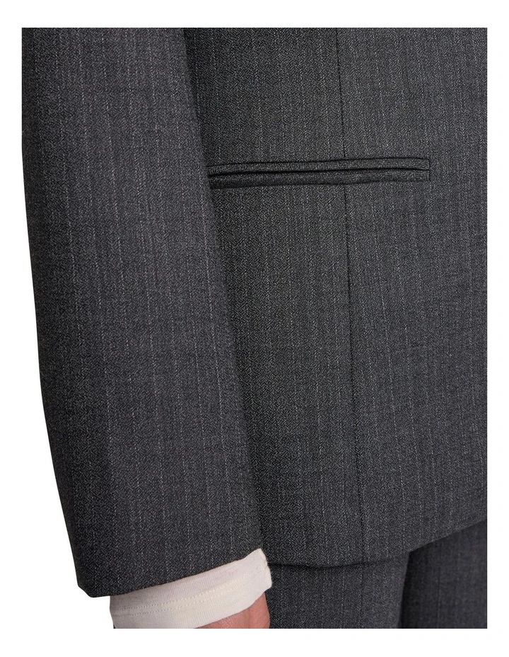 Domini Pinstripe Blazer in Charcoal Stripe image 3