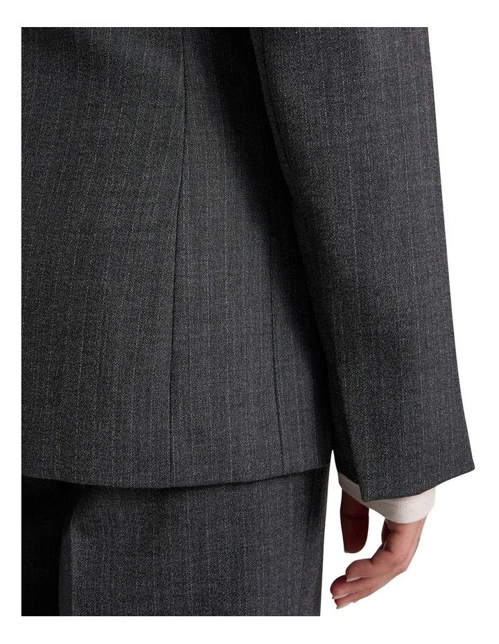 Domini Pinstripe Blazer in Charcoal Stripe image 4