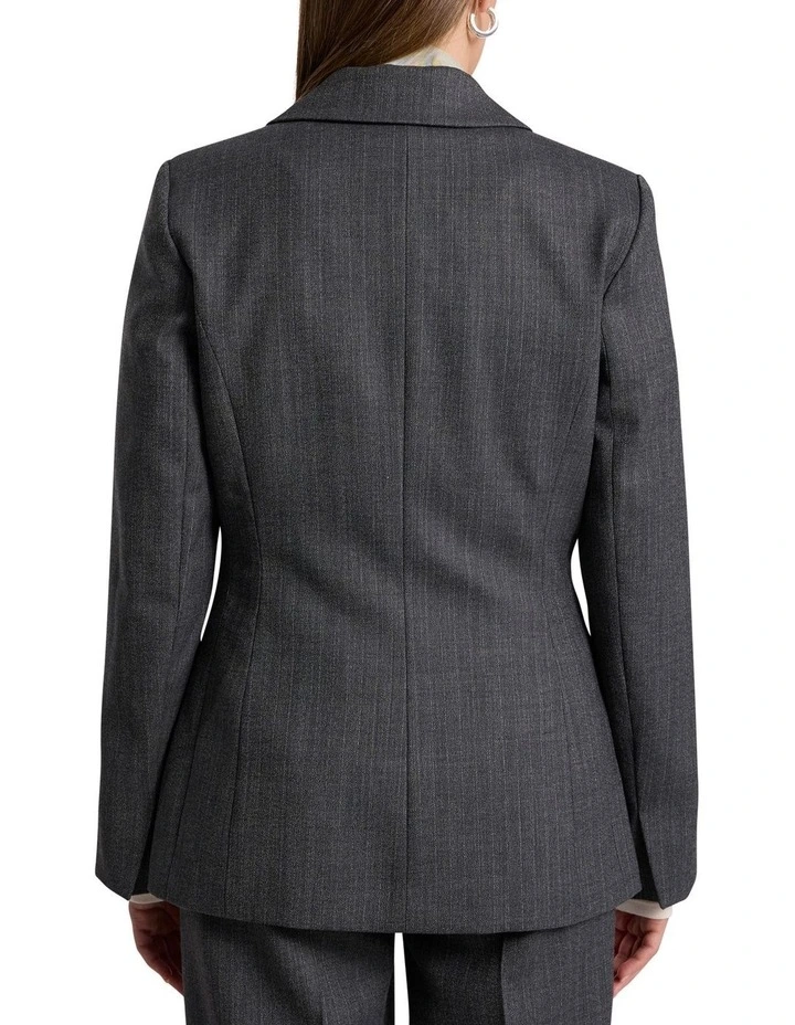 Domini Pinstripe Blazer in Charcoal Stripe image 5