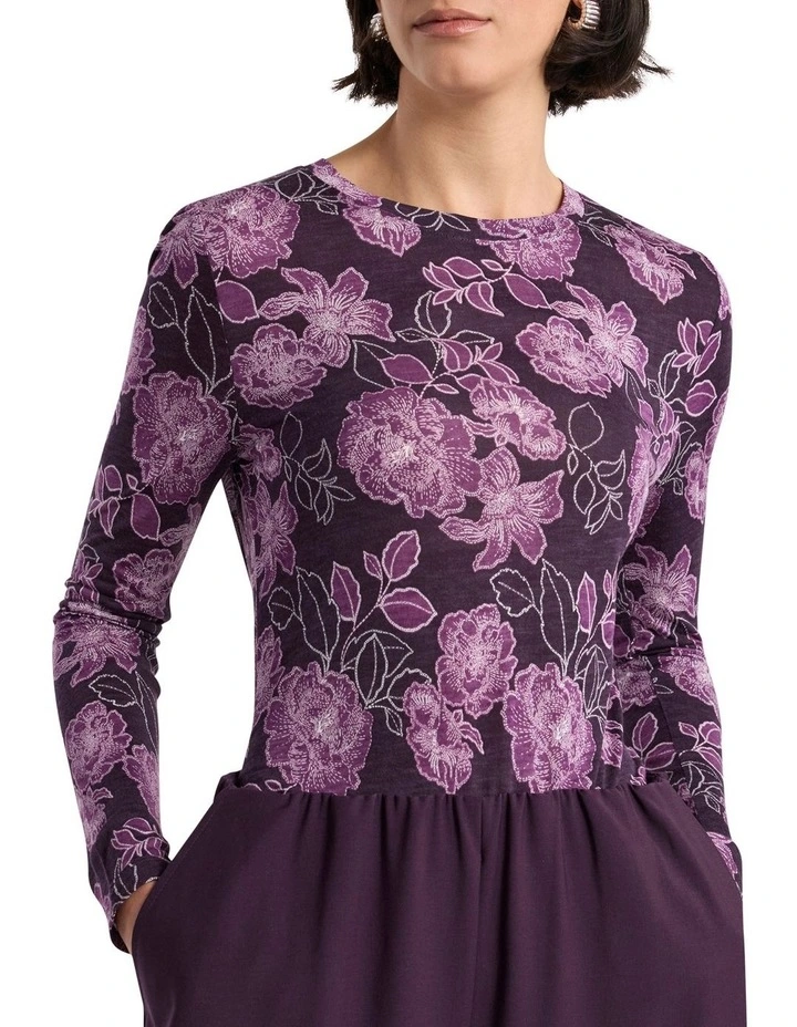 Garnet Jersey Top in Eggplant Multi image 1