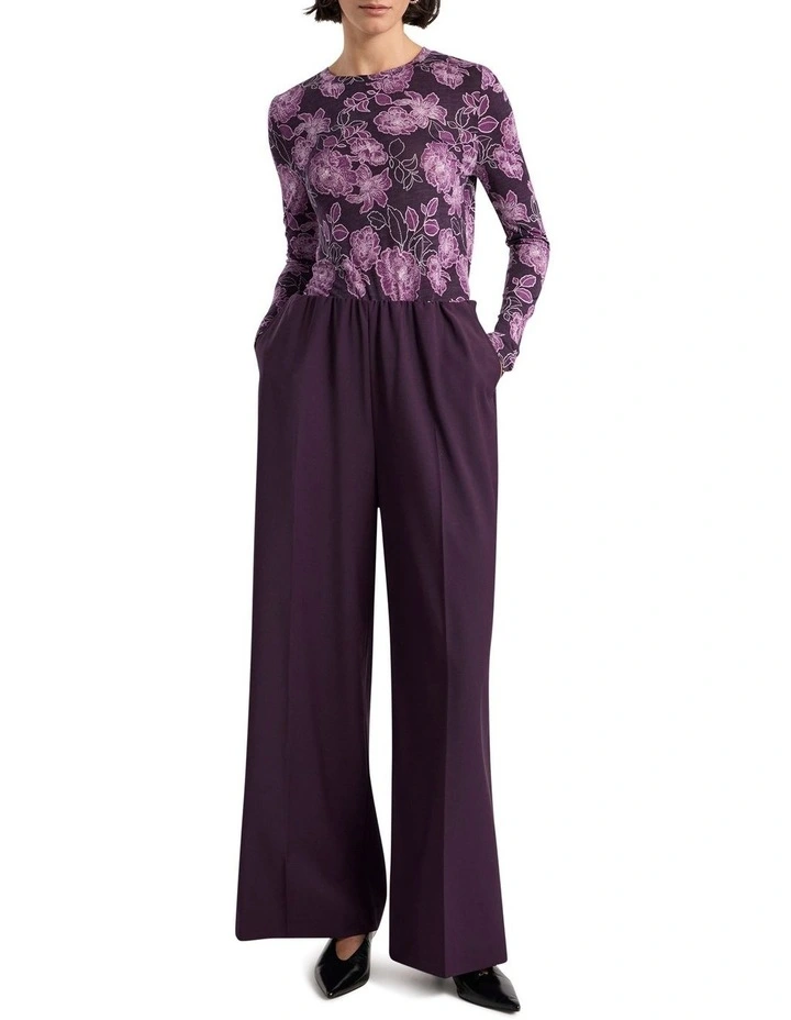 Garnet Jersey Top in Eggplant Multi image 2