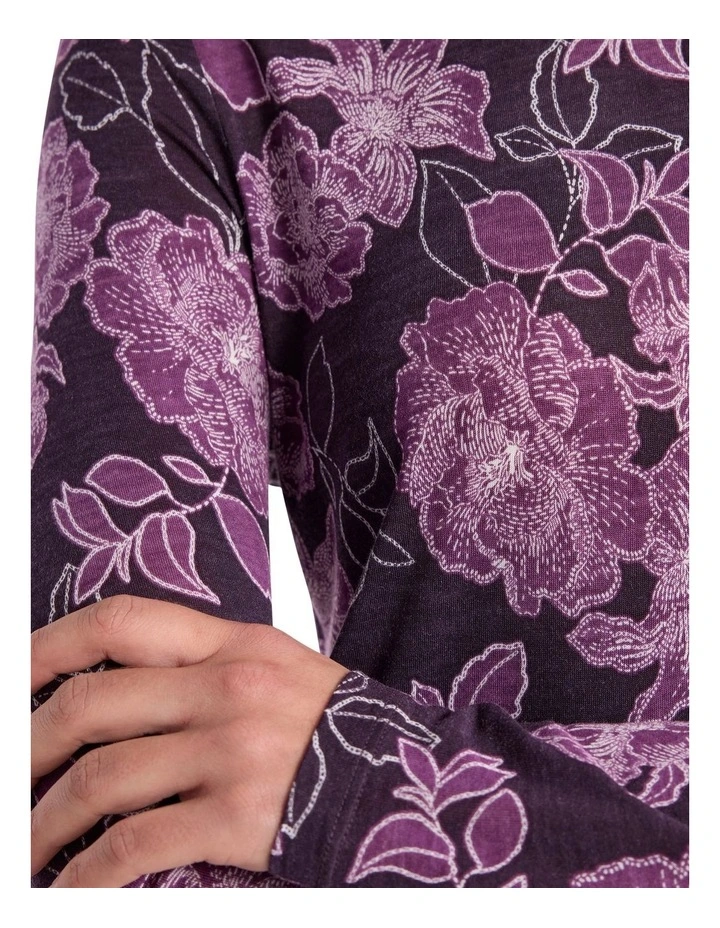 Garnet Jersey Top in Eggplant Multi image 3