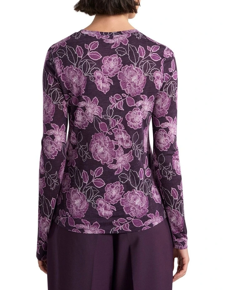 Garnet Jersey Top in Eggplant Multi image 4