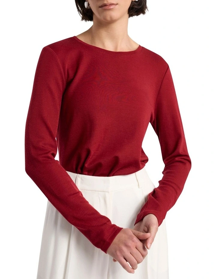 Lorelai Ls Babywool Top in Scarlet image 1