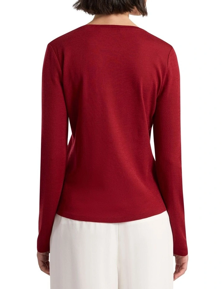 Lorelai Ls Babywool Top in Scarlet image 4
