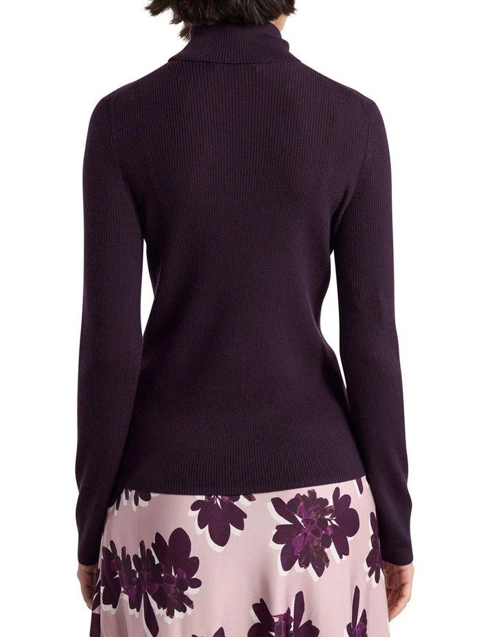 Bridget Merino Knit Top in Eggplant image 4