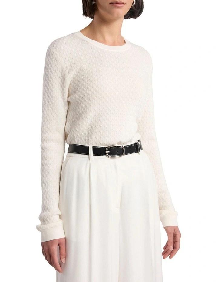 Nora Wool Blend Knit in Ivory image 1