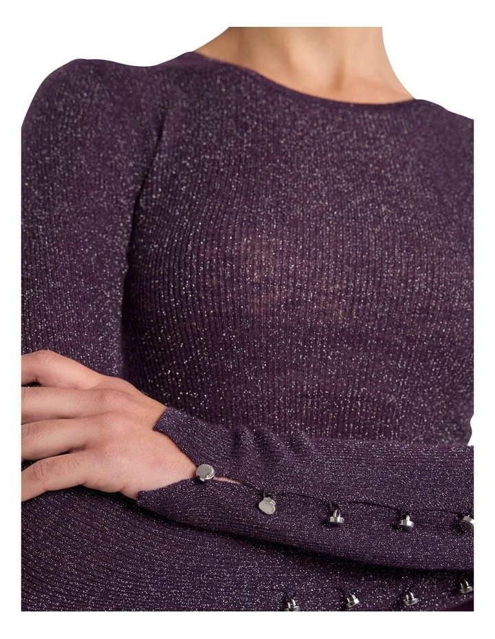 Doris Merino Knit in Eggplant Sparkle image 4
