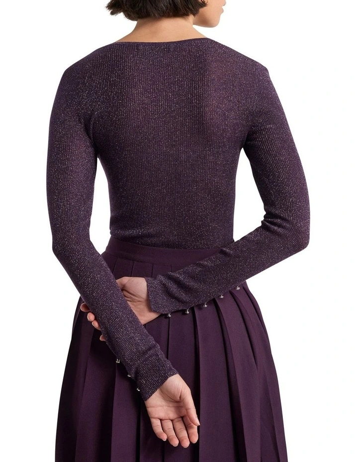 Doris Merino Knit in Eggplant Sparkle image 5