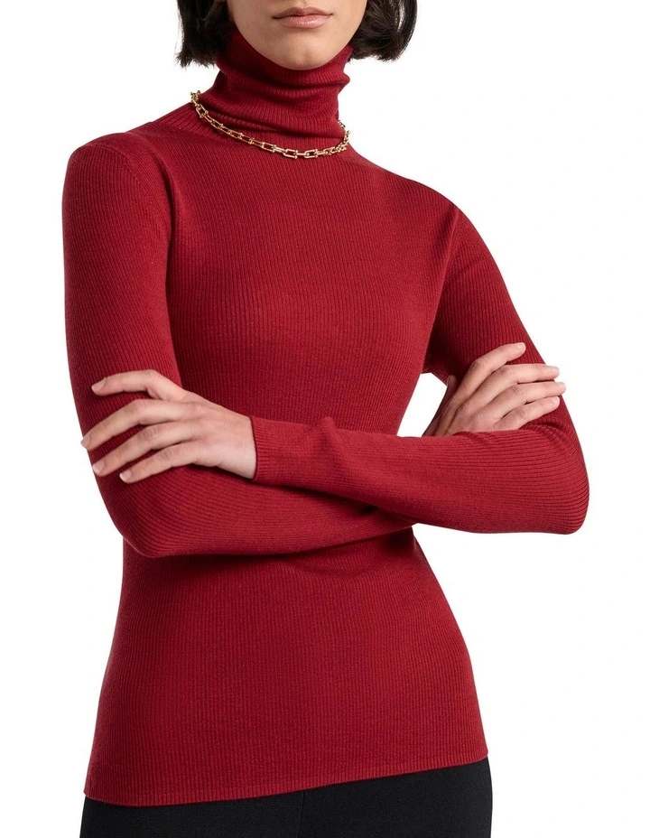Orian Merino Knit Top in Scarlet image 1