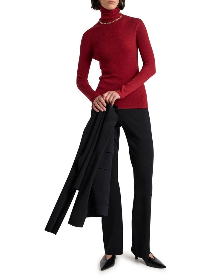 Orian Merino Knit Top in Scarlet image 2