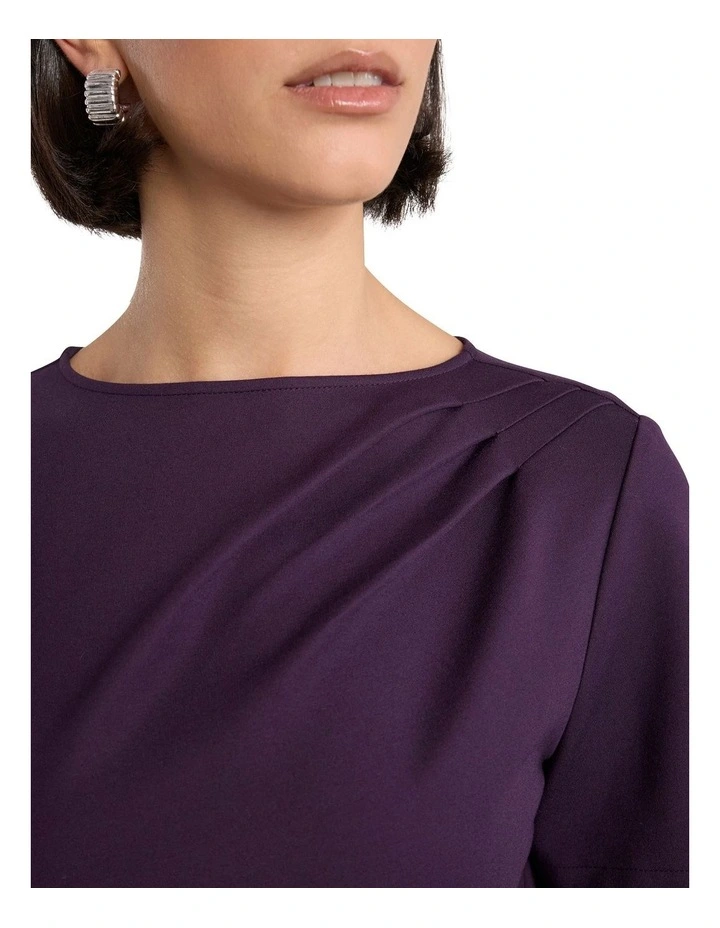 Molly Ponte Dress in Eggplant image 4
